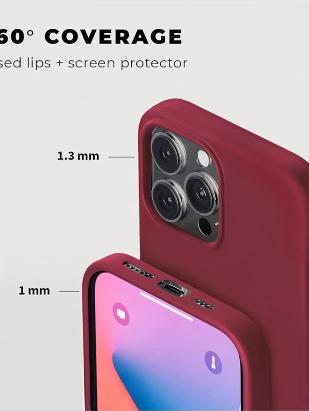 Compatible with iPhone Cover 13 Pro Case Silicone with Screen Protector Sky Blue